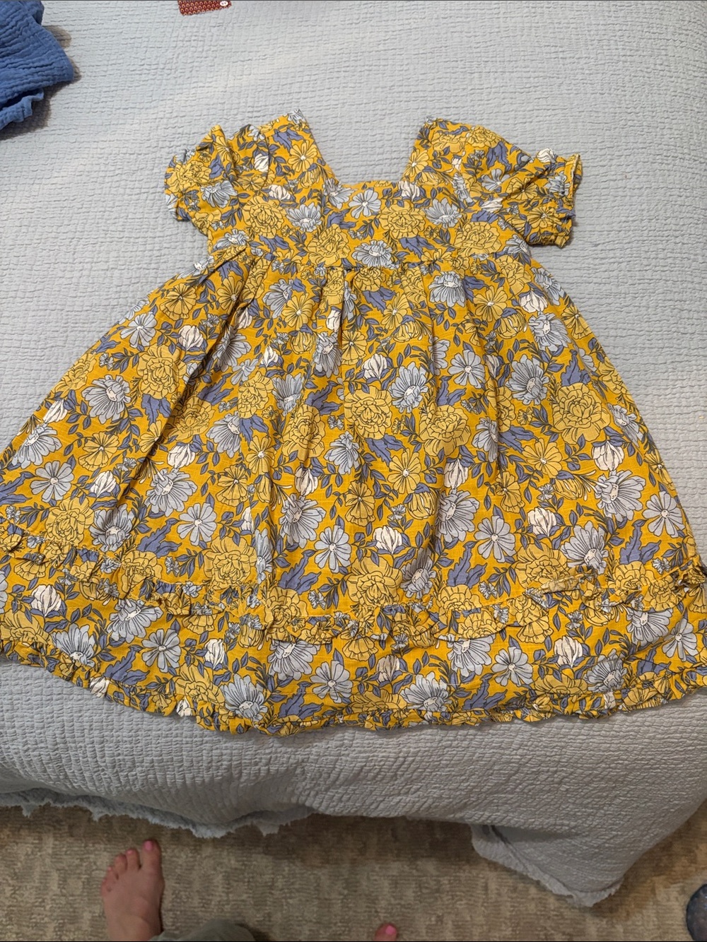 Joie Yellow Floral Off-Shoulder Dress for Kids
